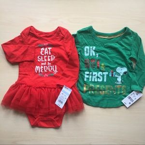 12 month Christmas shirt set